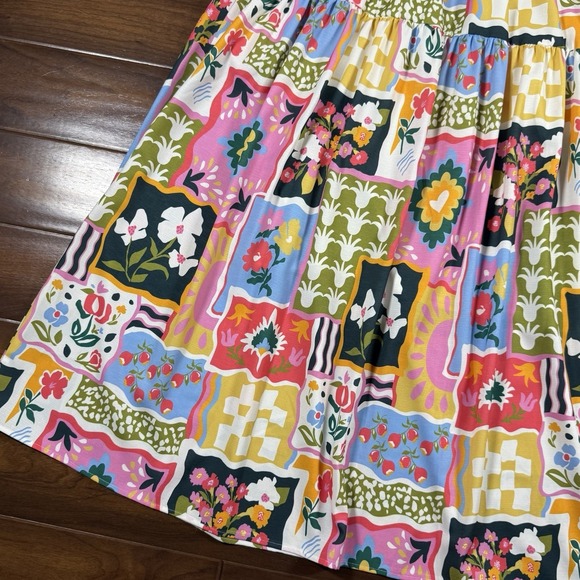 Crosby Mollie Burch Women's Size XS Seedlings Arlo Sleeveless Tiered Maxi Dress - Picture 9 of 11